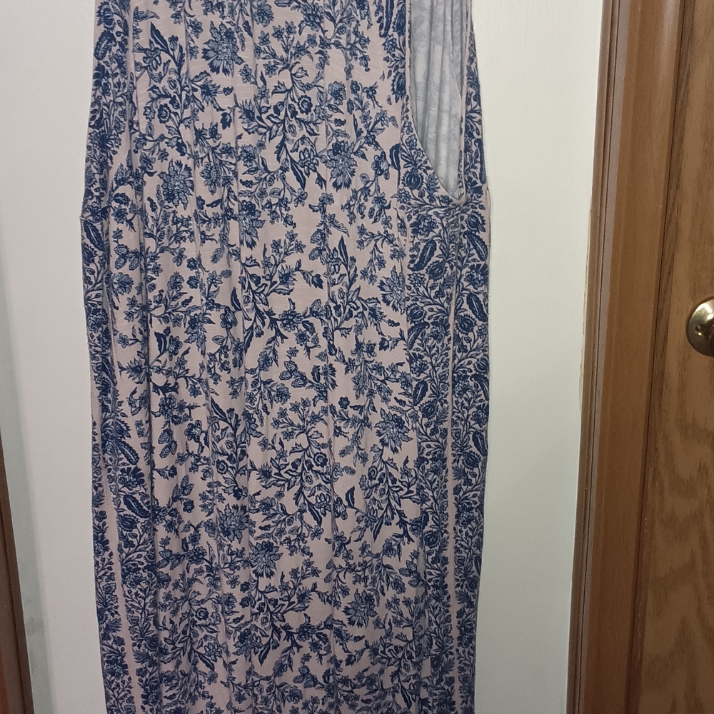 J. Jill Navy Floral Maxi Dress